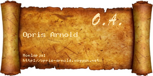 Opris Arnold névjegykártya