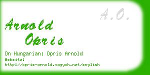 arnold opris business card